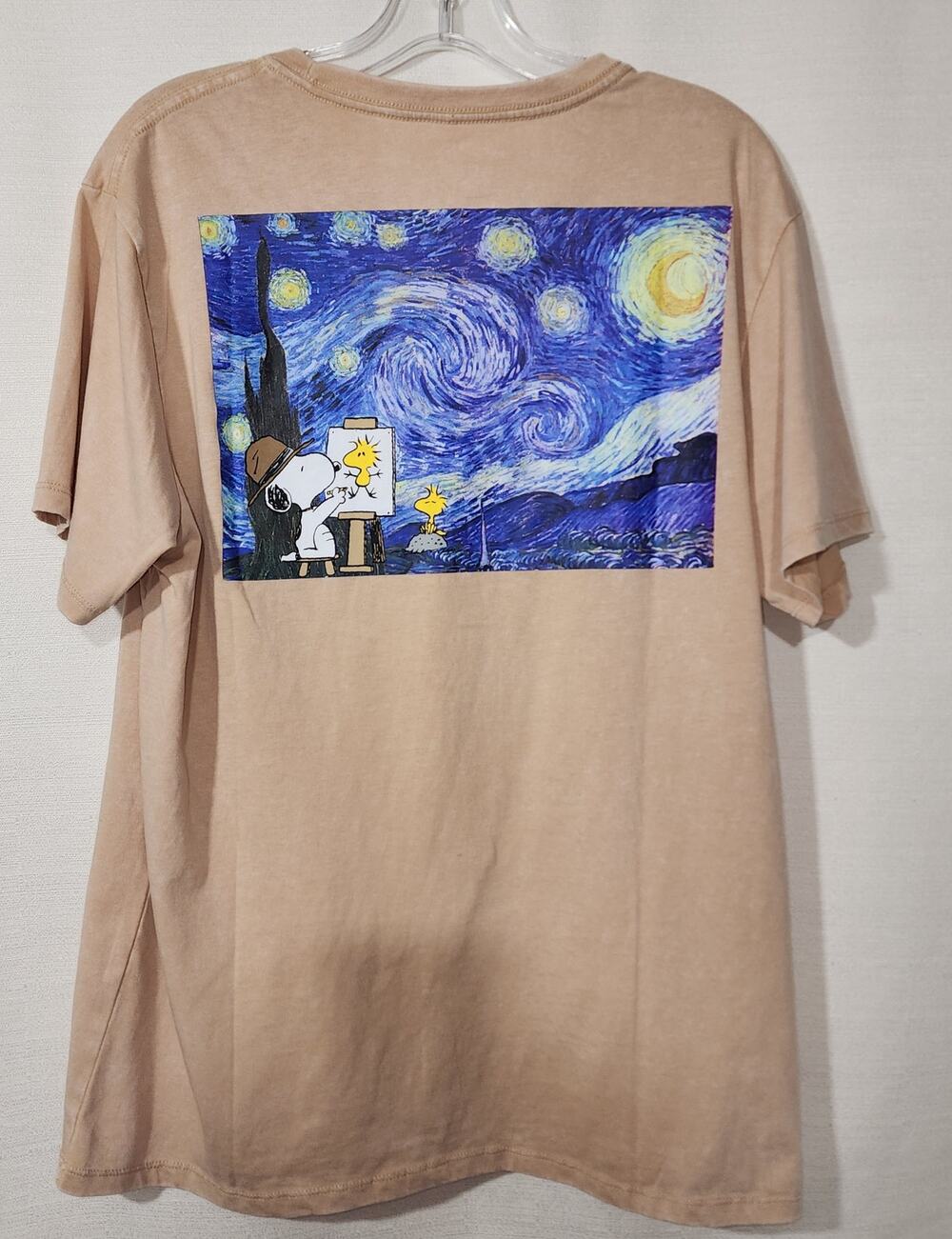 Snoopy and woodstock ''Starry night'' men's large shirt